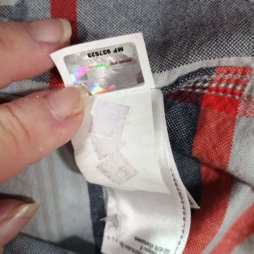 The North Face Mens XL Plaid Flannel Shirt Red Blue Gray Button Up Outdoor